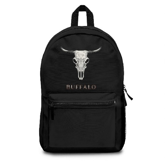Buffalo Skull Art Backpacks