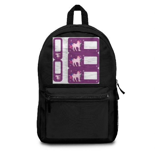 DIY Name Sticker Set - Fantasy Unicorn Purple - 5 Backpacks