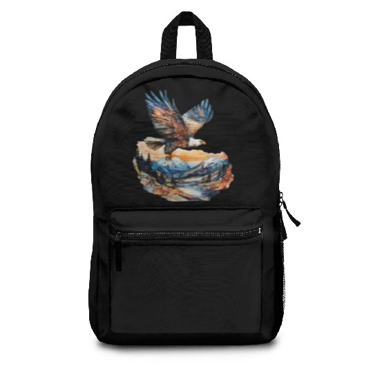 Eagle Watercolor Illustration Backpacks