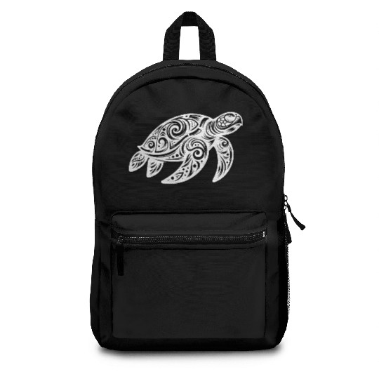 Ornamental Beauty Of A Sea Turtle Backpacks
