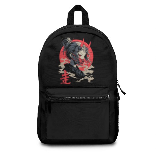 Beautiful Japanese Demon Anime Girl Waifu Geisha Backpacks