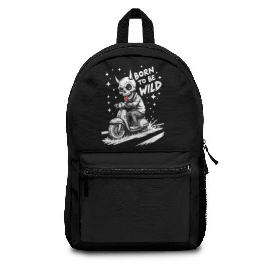 Born to Be Wild - Skull Devil on Scooter Backpacks
