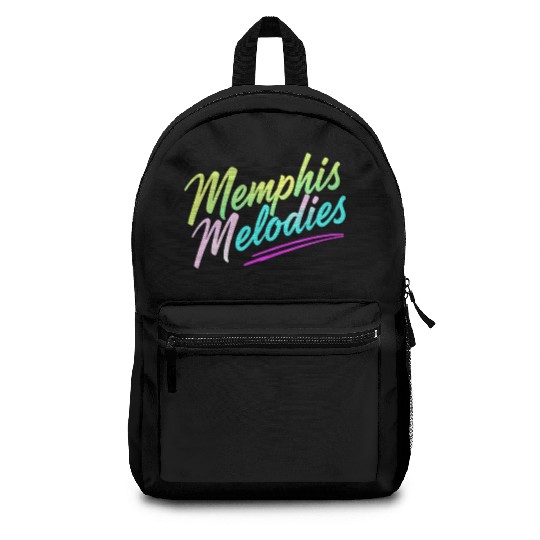 Memphis Melodies Pastel Vibrant Typography Art Backpacks