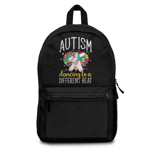 Autism Puzzle Unicorn Dancing Different Beat Backpacks