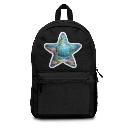 Vibrant Starfish Illustration Backpacks