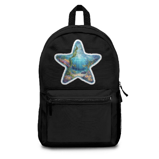 Vibrant Starfish Illustration Backpacks