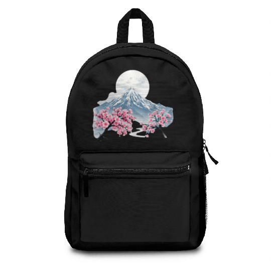 Japanese mount fuji Sakura tree Cherry blossom Backpacks