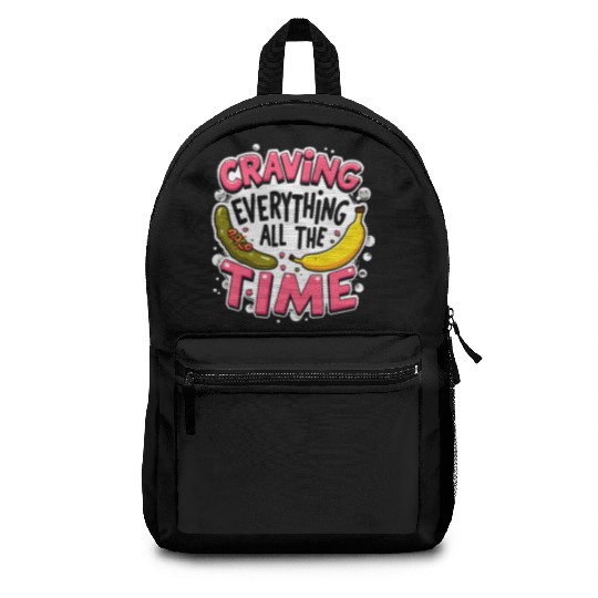 Pregnancy Cravings Funny Maternity Food Baby Bump Backpacks