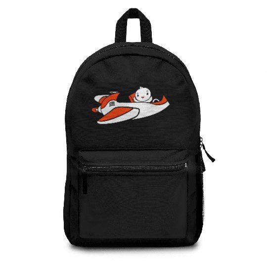 Duck Spaceship Pilot Space Science Fiction Cool Backpacks