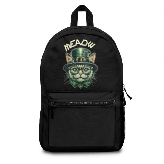 Meow , funny cat Backpacks