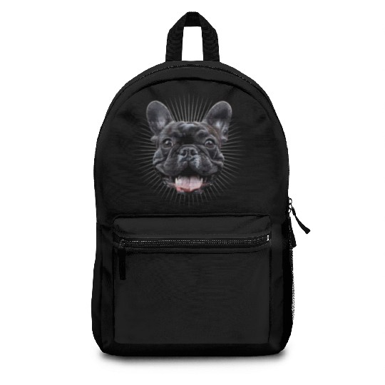 French Bulldog Happy Face Radiating Joy Backpacks