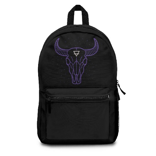 Earth Symbol Bull Skull | Mystic Minimal Art Backpacks