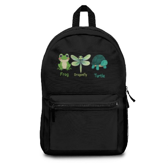 Subtle Political Frog Dragonfly Turtle Women Men Backpacks