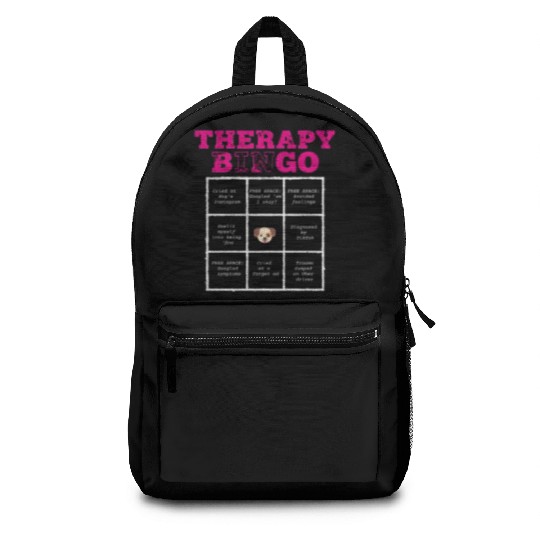 Therapy Bingo Card Backpacks Dark Humor Mental Healt