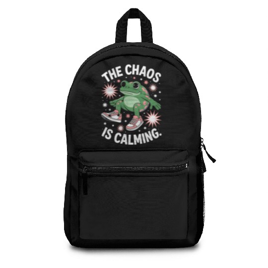 Chill Frog Embracing the Chaos Backpacks