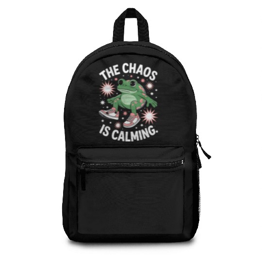 Chill Frog Embracing the Chaos Backpacks