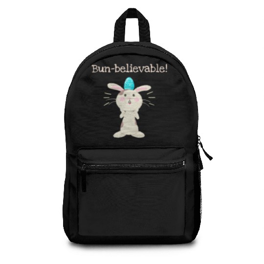 Bun-believable Funny Surprised Bunny Easter Egg Backpacks
