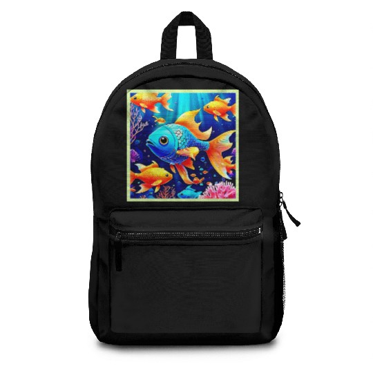 Fantasy Fish Swim Design Backpacks