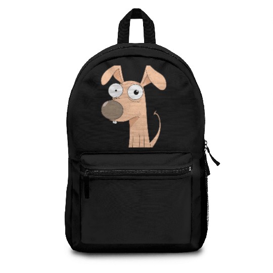 Goofy Cartoon Dog with Bulging Eyes Backpacks