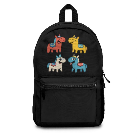Cute Cartoon Dala Horses Set Backpacks