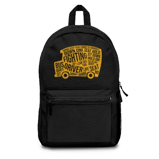 School Bus Driver Funny Yellow Bus Backpacks