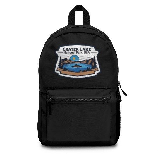 Crater Lake National Park Southern Oregon USA Logo Backpacks