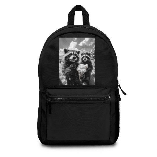 Feral Racoon Ice Cream Raccoon Selfie Backpacks