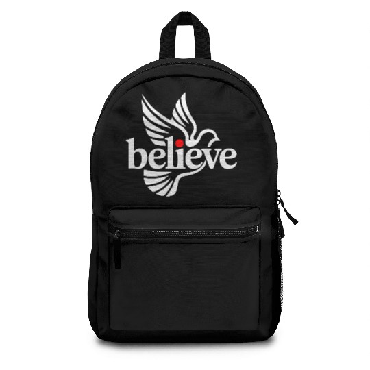 Believe white Backpacks