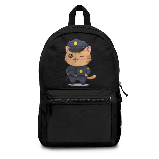 Paw-sitive Law Enforcement – Funny Cat Cop Backpacks
