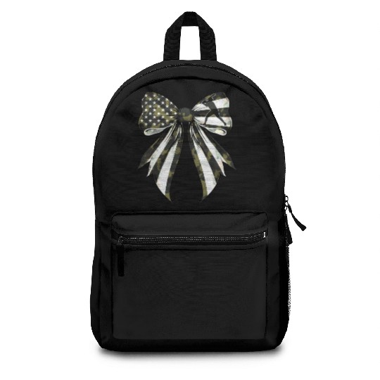 Coquette Bow Baseball Player Camouflage US Flag Backpacks