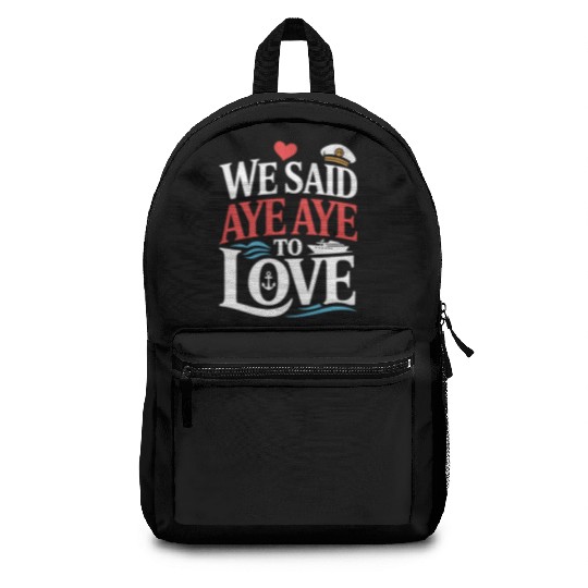 Romantic Cruise Ocean Love Sunset Sail Couples Backpacks