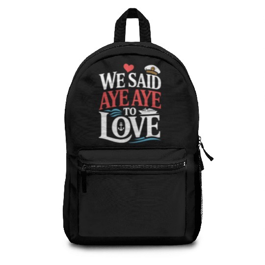 Romantic Cruise Ocean Love Sunset Sail Couples Backpacks