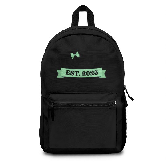 Mama Est. 2025 - Light Green Bow Maternity Design Backpacks