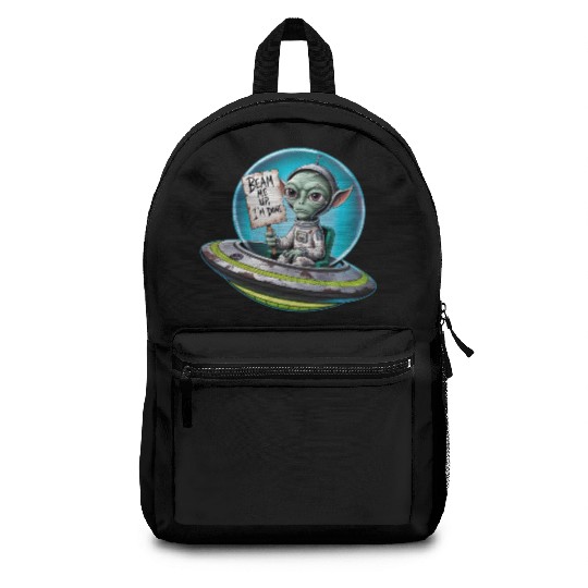 UFO Mars beam me up Allien Backpacks