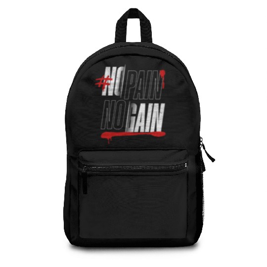 No Pain No Gain – Bold Gym Motivation Design Backpacks