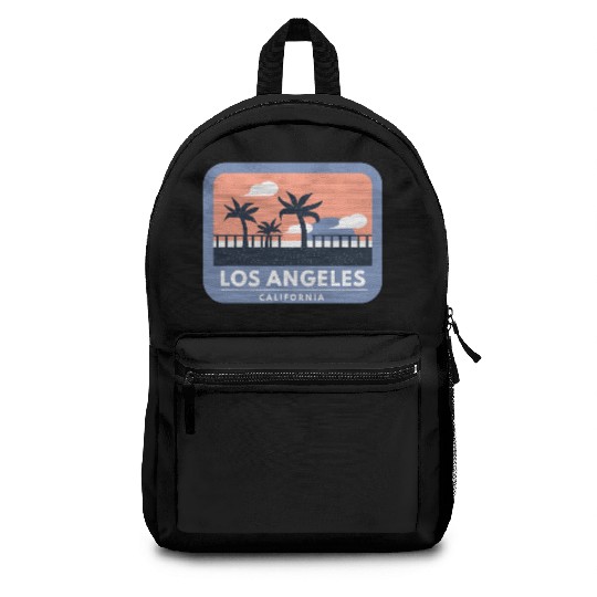 Los Angeles California Retro Skyline Design Backpacks