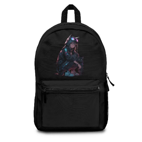 Cyberpunk Catgirl Backpacks