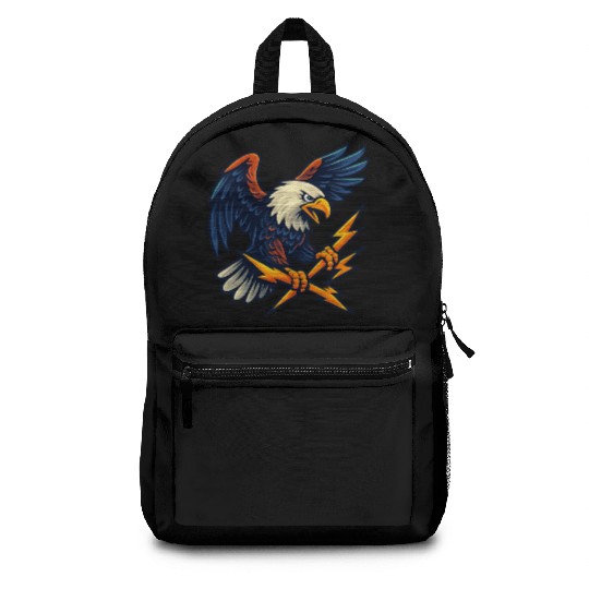 Bald Eagle with Lightning Bolts Backpacks Design