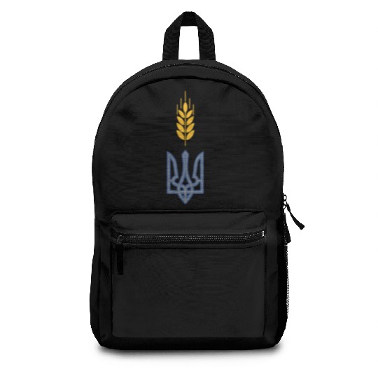 Ukraine Trident Wheat Symbol Ukrainian Heritage Backpacks