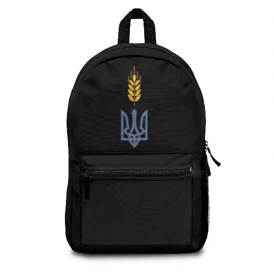 Ukraine Trident Wheat Symbol Ukrainian Heritage Backpacks