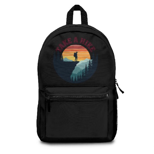 Take A Hike - Vintage Sunset Mountain Silhouette Backpacks
