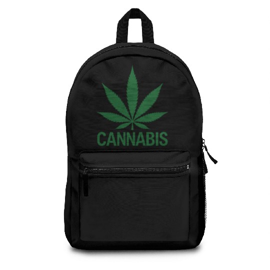 Cannabis Hemp Leaf Statement Green Look Backpacks