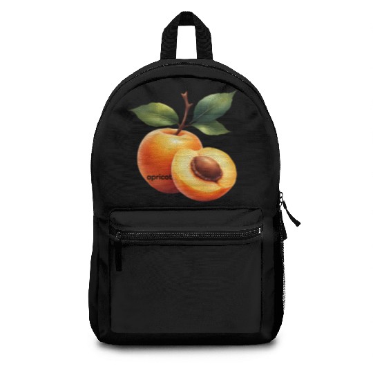 Apricot branch with green leaves Backpacks