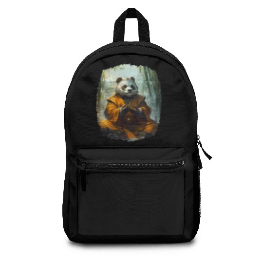 Meditating Panda In The Zen Bamboo Forest Backpacks