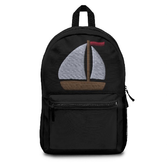 Sailboat embroidered Backpacks
