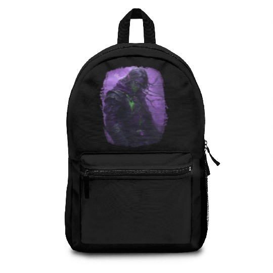 Dark Elf with Poison Magic and Purple Shadow Power Backpacks