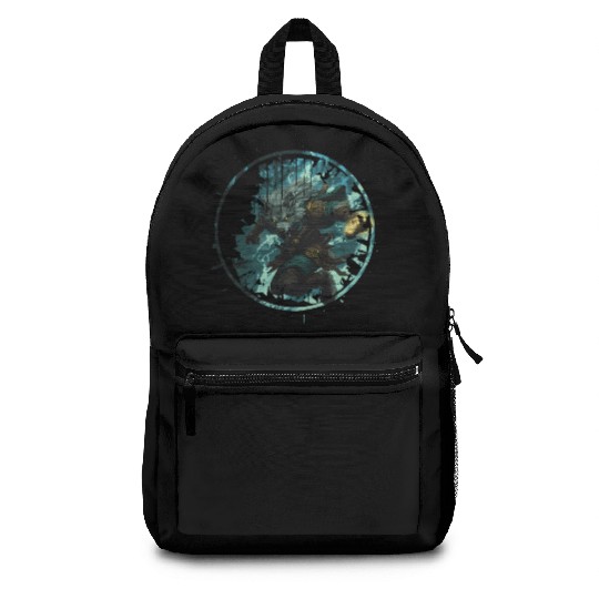 Mystical Werewolf With Magic In The Dark Forest Backpacks
