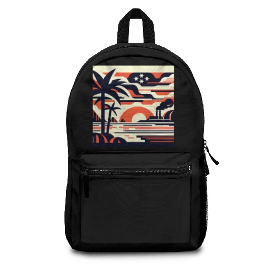 Twilight Palm & Factory Scene Backpacks
