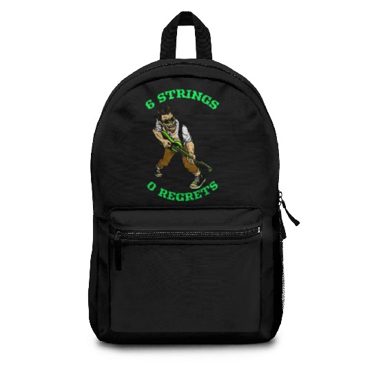 6 Strings 0 Regrets (Guitar lover) Backpacks
