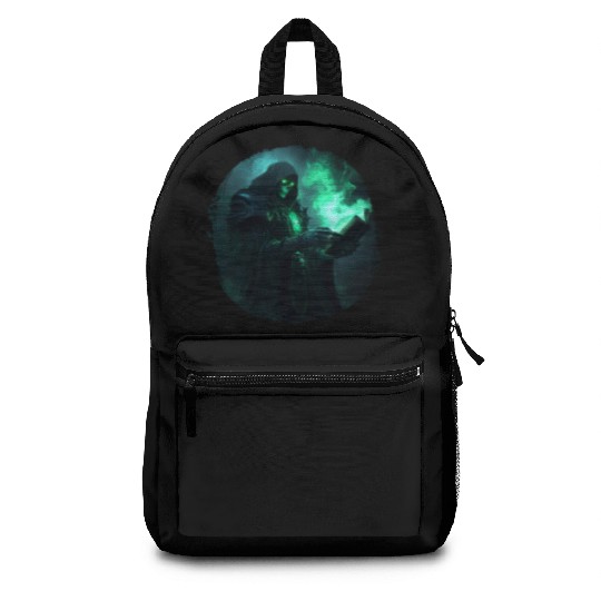 Green Shadow Mage with Burning Spell Book Backpacks